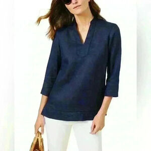 NWT J. McLaughlin Faith Blouse in Navy